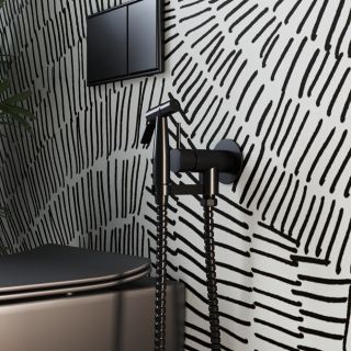 Гигиенический душ Paini Isola ISPZ442 со смесителем чёрный матовый